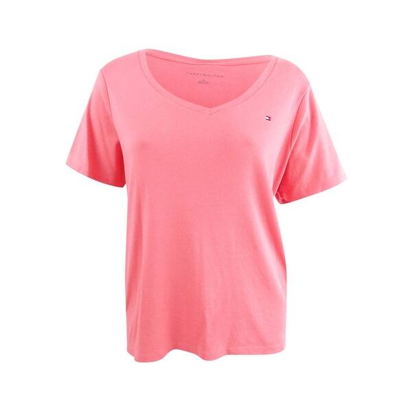 Shop Tommy Hilfiger Women S Plus Size V Neck T Shirt 3x Seashell