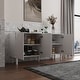 preview thumbnail 12 of 11, 63.2"W Bookcase Credenza Sideboard Buffet with Drawer & Pop-Up Doors
