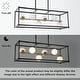preview thumbnail 6 of 7, Modern LED Black Gold Chandelier 6-Light Rectangle Island Lights for Dining Room - 34" L