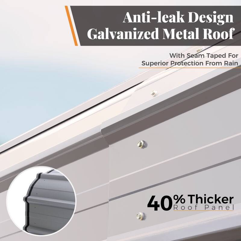 MAISON ARTS Heavy Duty Metal Carport with Galvanized Steel Roof for Cars, Boats, and Tractors