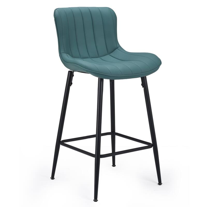 Set of 2 26 Inch Modern Faux Leather Barstools