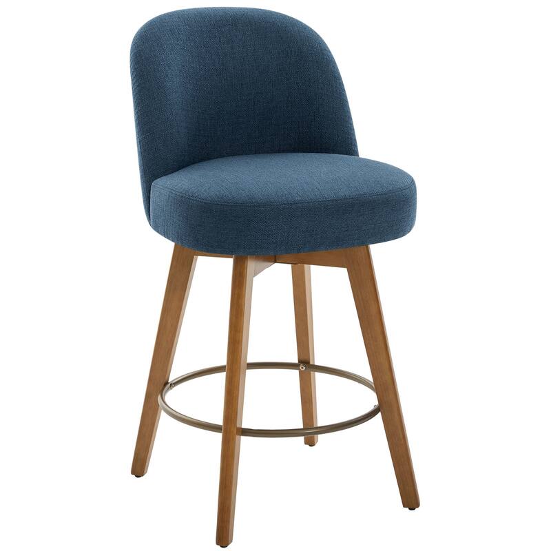 26" Upholstered Swivel Counter Stool With Solid Wood Frame - 37.8"H x 19.7"W x 23.2"D