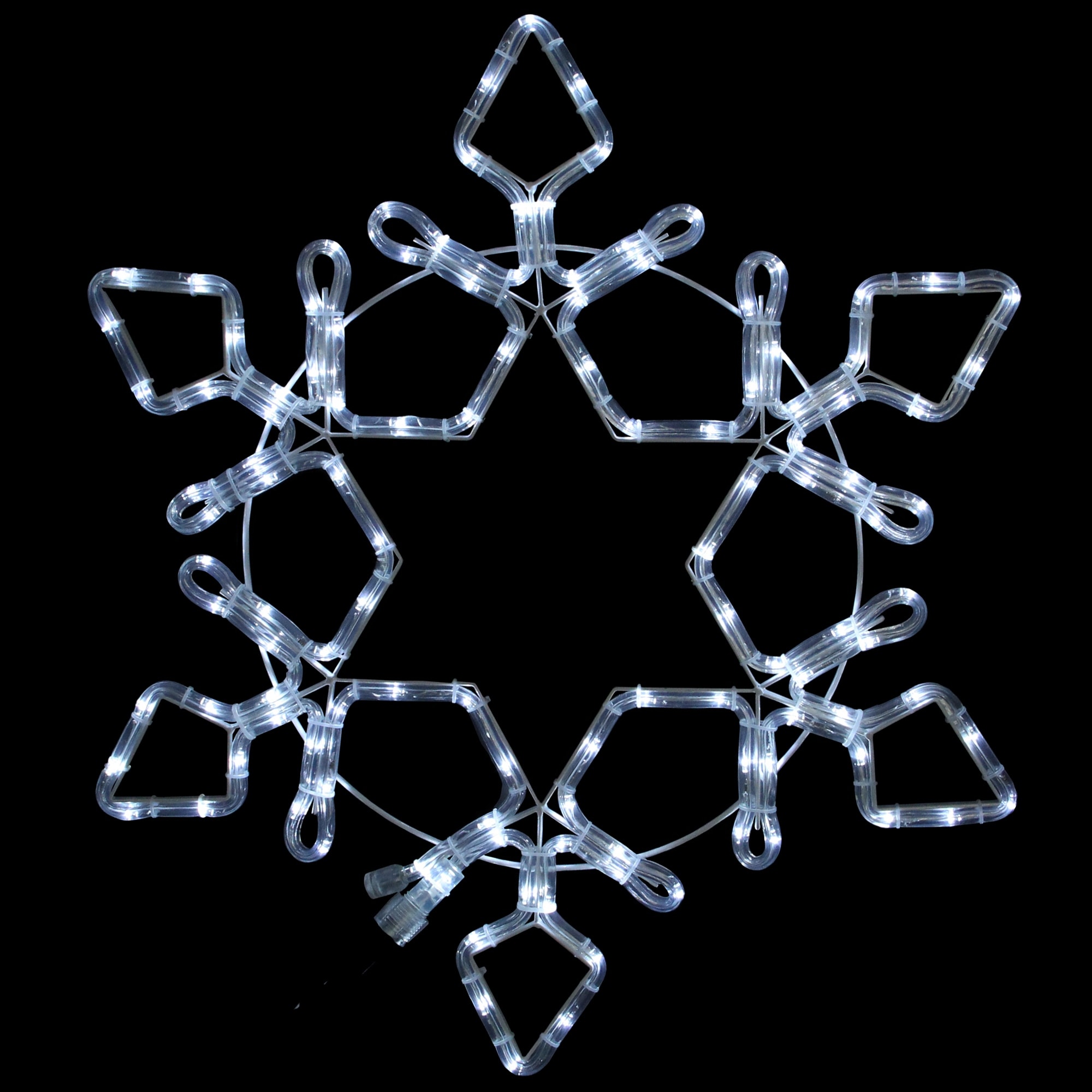 LED Rope Light Snowflake Commercial Christmas Decor 3' White Lights