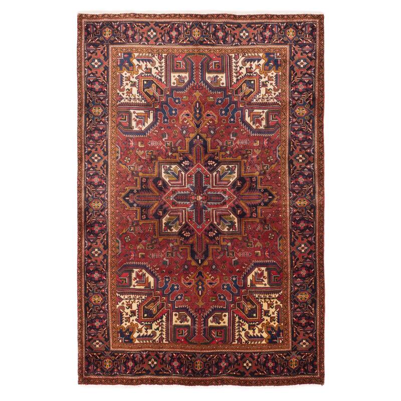 ECARPETGALLERY Hand-knotted Sarabi Dark Red Wool Rug - 6'5 x 9'8
