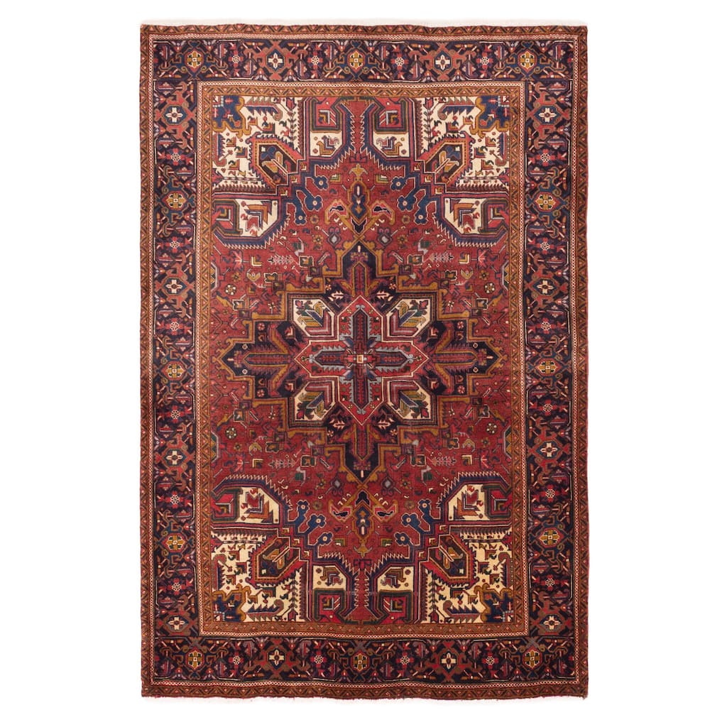 ECARPETGALLERY Hand-knotted Sarabi Dark Red Wool Rug - 6'5 x 9'8