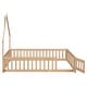 preview thumbnail 105 of 109, Twin/Full Montessori Toddler Floor Bed Frame, Modern House-Shaped Bed Frame with Fence and Full-Length Guardrails for Girls Boys