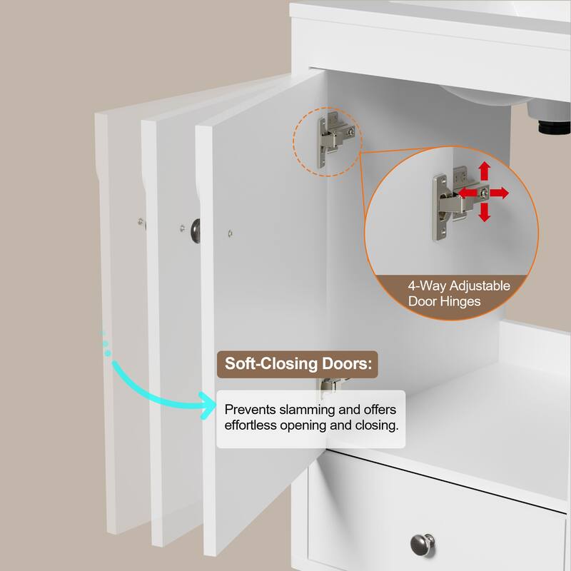 Lace Trim Freestanding Bathroom Vanity Set - Perfect for Bathrooms