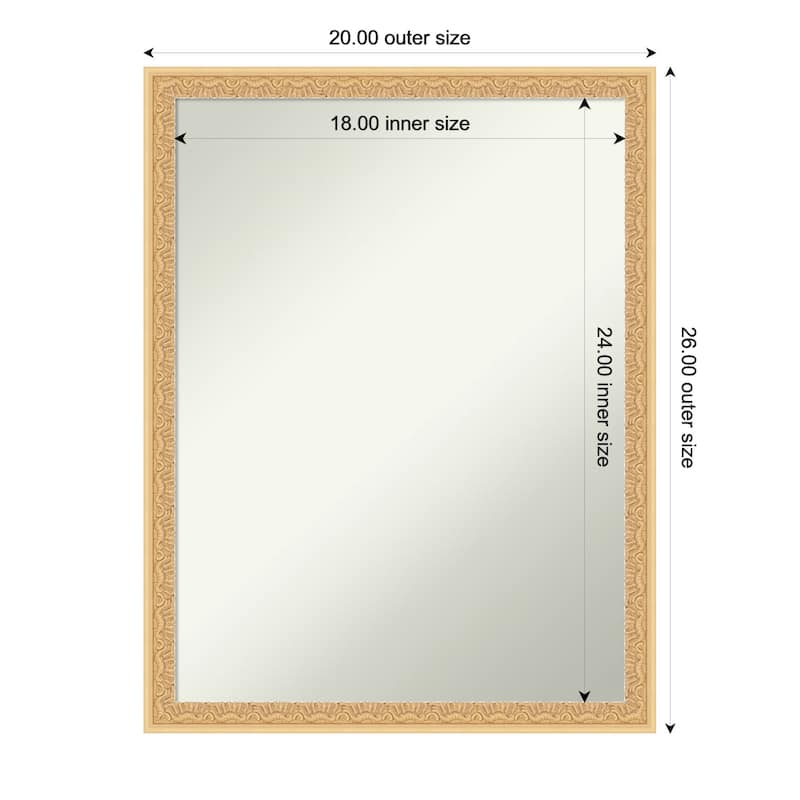 Bethany Non-Beveled Wood Framed Wall Mirror - 20 x 26 in - Bethany Gold