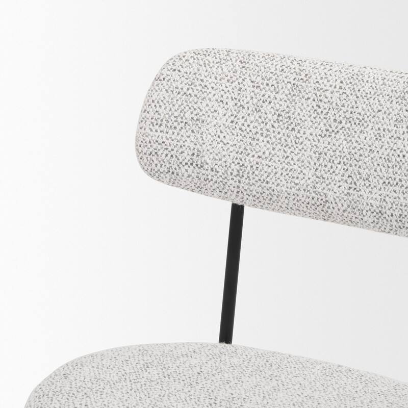 Casey Matte Black Metal w/ Gray Fabric Dining Chair - 21.3L x 20.1W x 31.3H