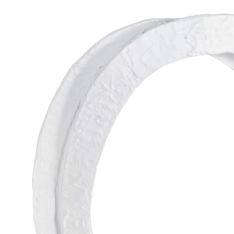 Sagebrook Home Polyresin 11-Inch Oval Loops Sculpture in White with Volcano Texture - 7" x 3" x 11"