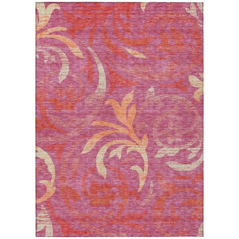 HomeRoots Floral Transitional Rectangle Outdoor Rug