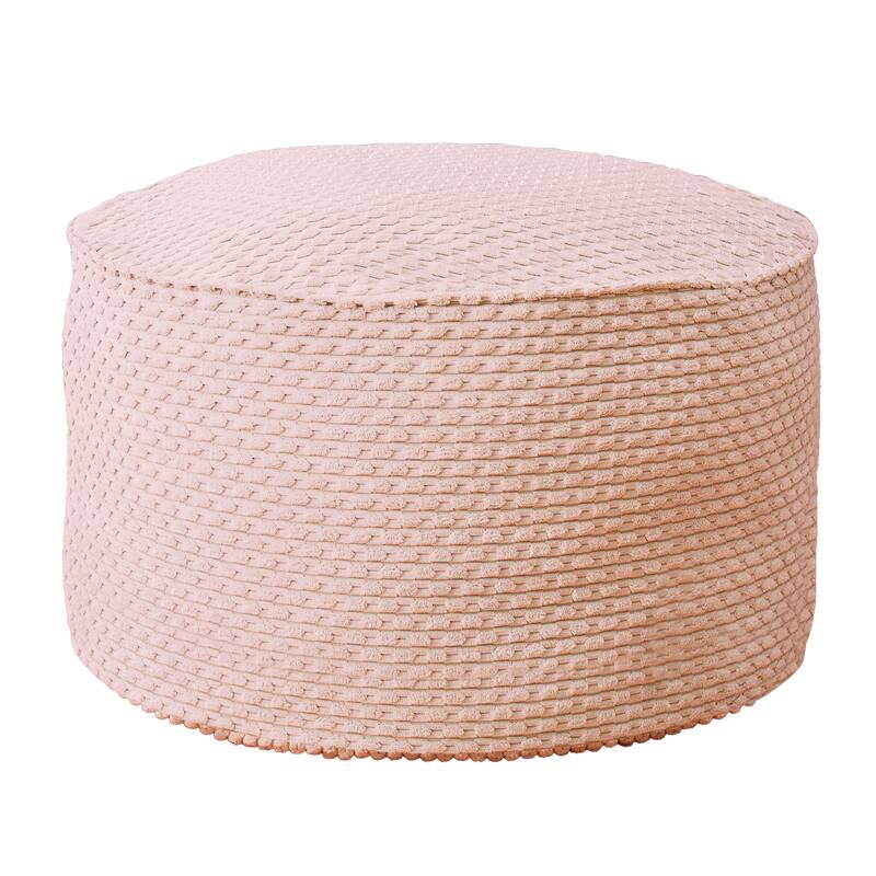 Sorra Home Indoor Soft Chunky Corduroy Large Round Pouf