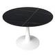 preview thumbnail 1 of 25, LeisureMod Bristol 40" Round Dining Table for 4 with Sintered Stone Tabletop in White Base for Kitchen & Dining Room