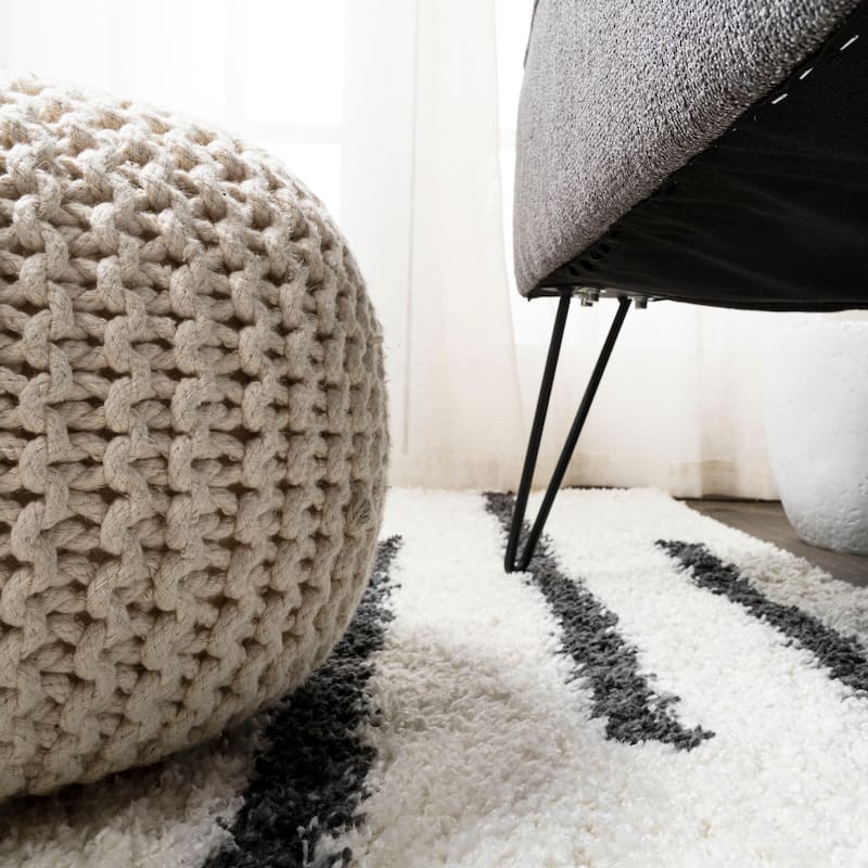 JONATHAN Y Cristo Berber Stripe Shag Area Rug