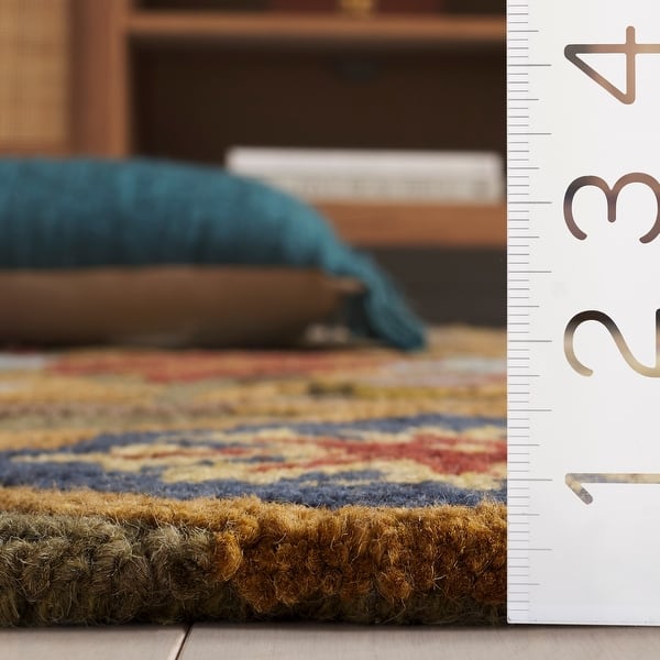 dimension image slide 0 of 5, SAFAVIEH Fiorello Handmade Blossom French Country Wool Area Rug