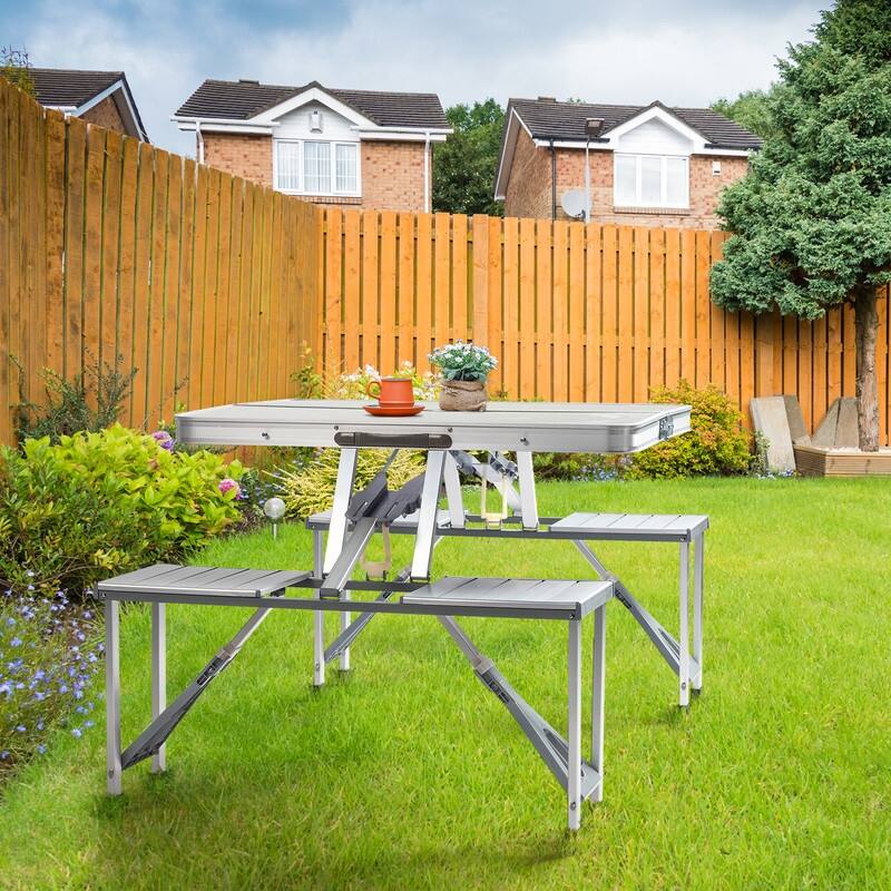 Outdoor Folding Camping Table and Chair Family Picnic Set