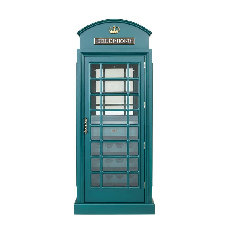 Old English Telephone Booth Bar Cabinet
