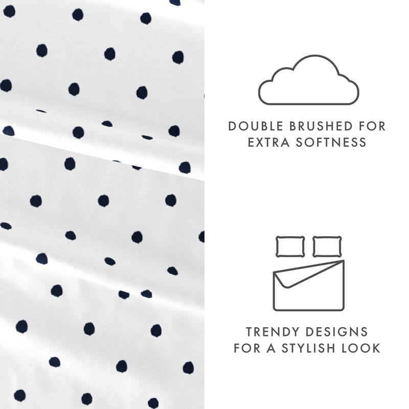 Becky Cameron Dots Pattern 4 Piece Deep Pocket Bed Sheets Set