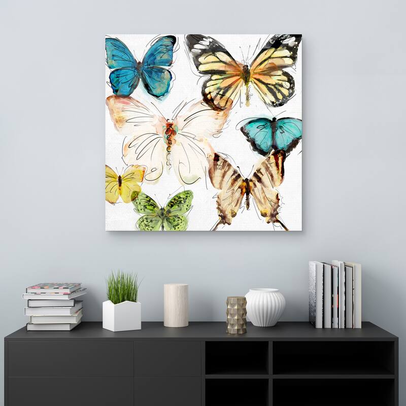 Les Papillons 2 by Studio Arts Canvas Art Print