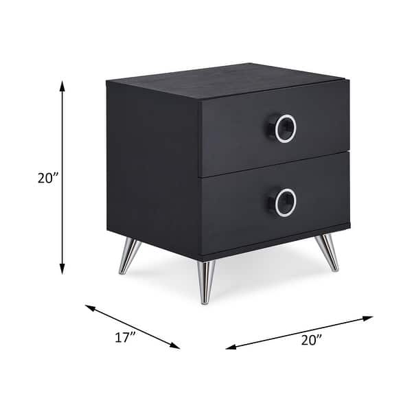 dimension image slide 0 of 3, ACME Carson Carrington Rjukan Contemporary Nightstand with 2 Drawers