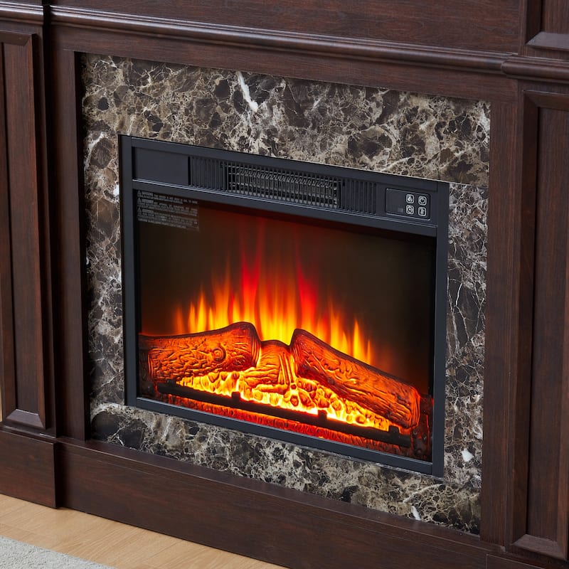 GDFStudio - Hearthstone Traditional Storage Electric Fireplace with Mantel and Realistic LED Flame