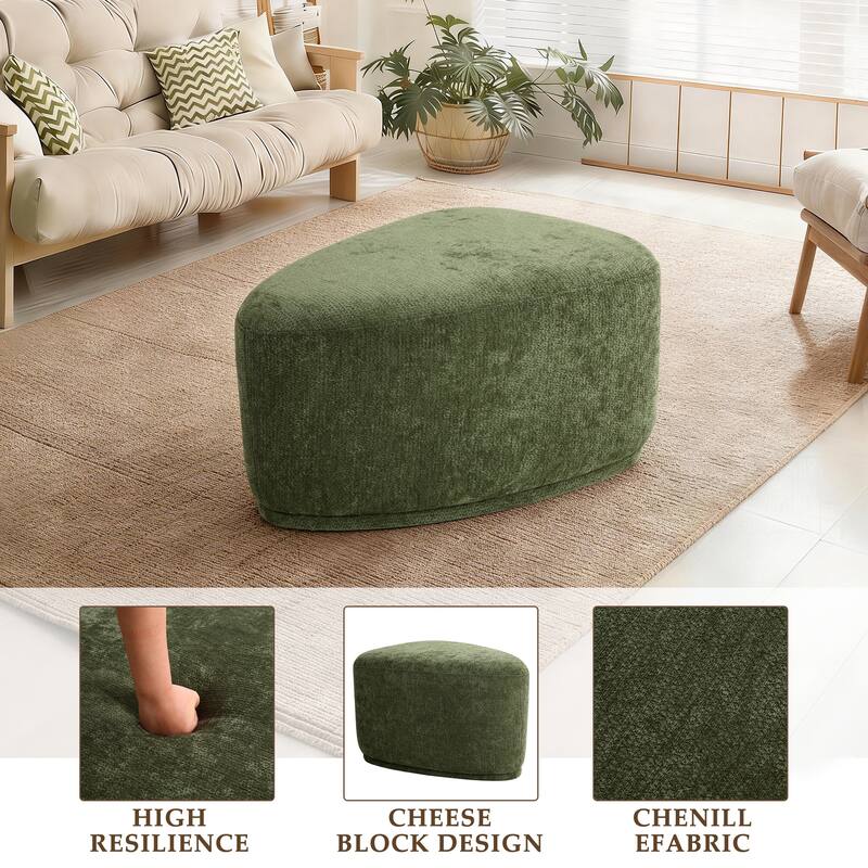 Modern Triangular Upholstered Accent Ottoman