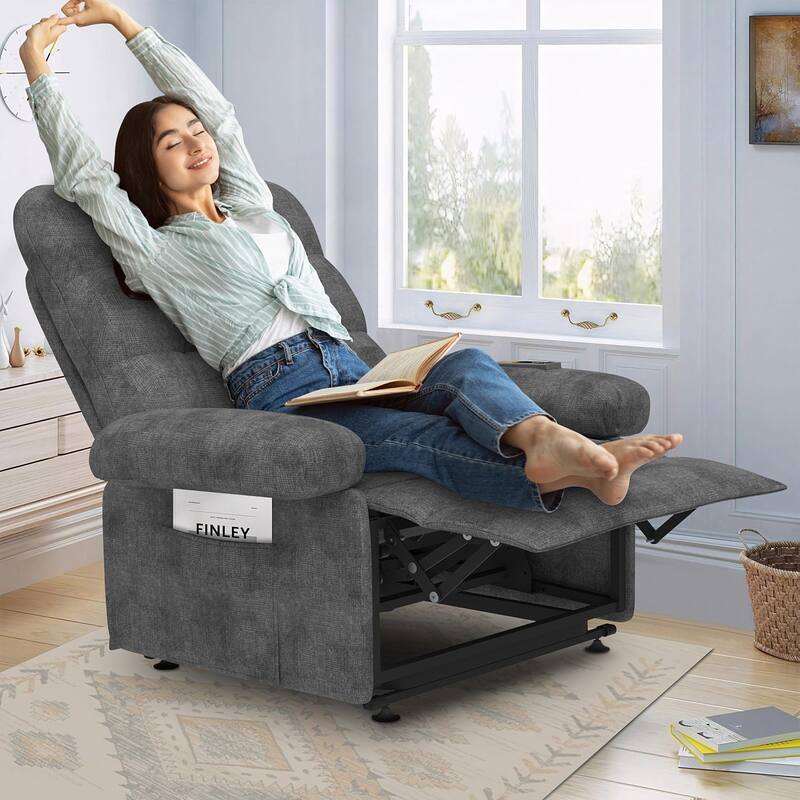 Power Lift Recliner Chair W/Remote Control And Side Pocket For Elderly