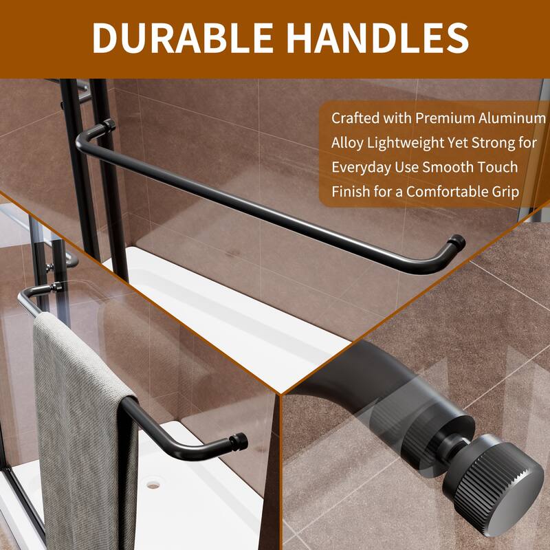 Modland Matte Black Sliding Shower Door.. - 56''-60''x 76''.