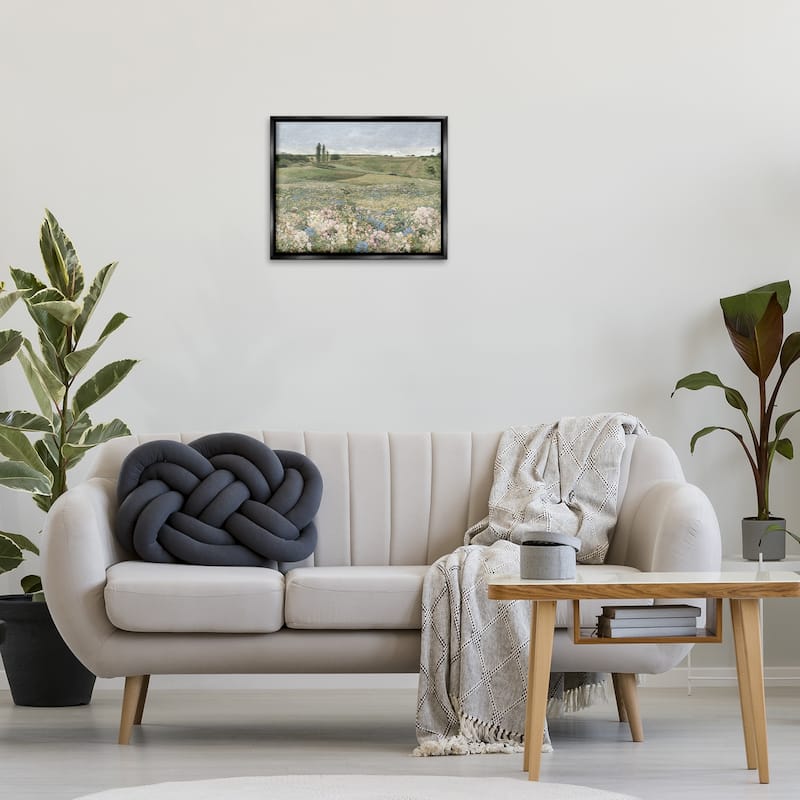 Stupell Charming Pastoral Meadow View Framed Floater Canvas Wall Art Design By Amber Sterling