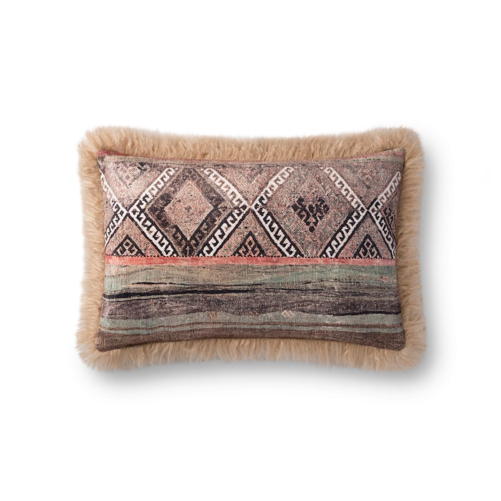 Alexander Home Olivia Diamond Faux Fur Pillow