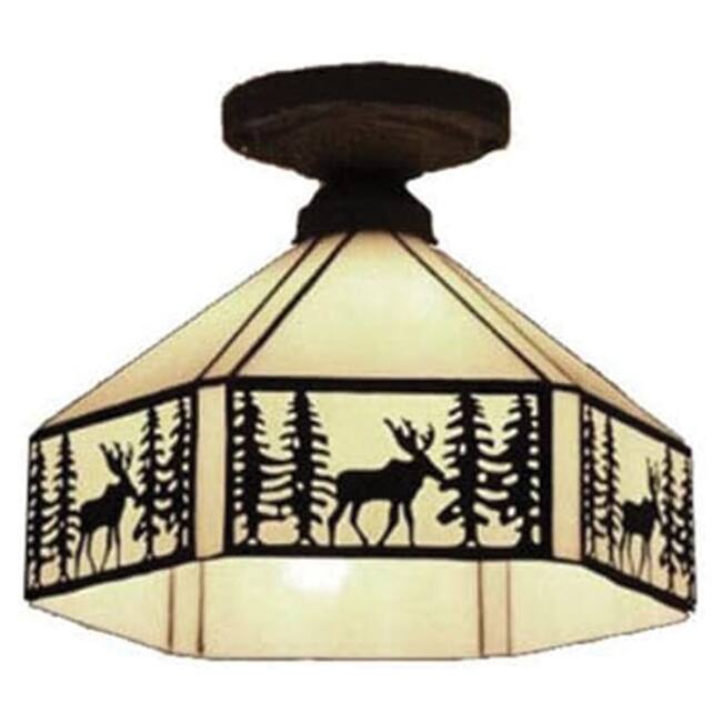 Vintage ceiling light beige hallway light metal + art glass balcony light