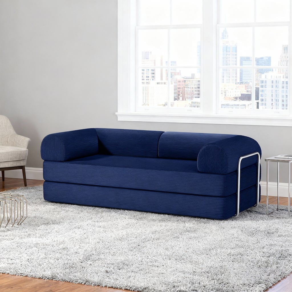 79" Contemporary Corduroy Module Comfortable Compressed Sofa
