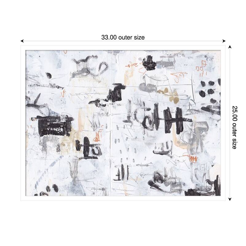 The Subtle Frenzy No. 1 by Melissa Wang Wood Framed Wall Art Print - 33 x 25 in - White