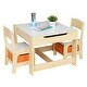 preview thumbnail 13 of 12, 3 Piece Multi-Functional Children's Wooden Table and Chair Set with Two Storage Bags - (24.21 x 24.21 x 18.90)" (L x W x H).
