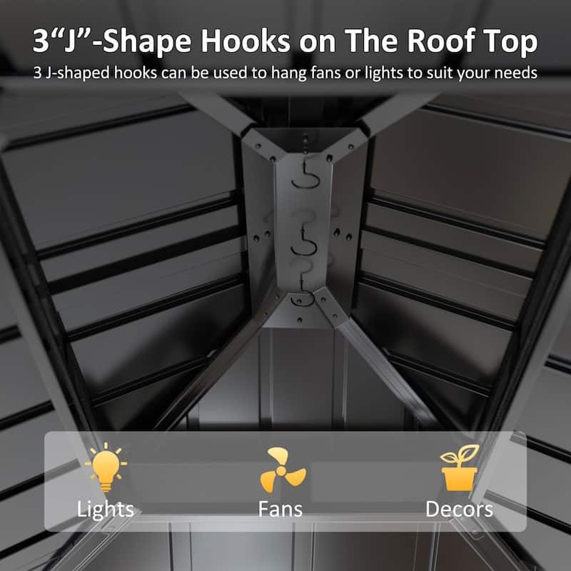 VEIKOUS Aluminum Double Hardtop Gazebo Pergola for Patio, Lawn, and Garden with Removable Netting