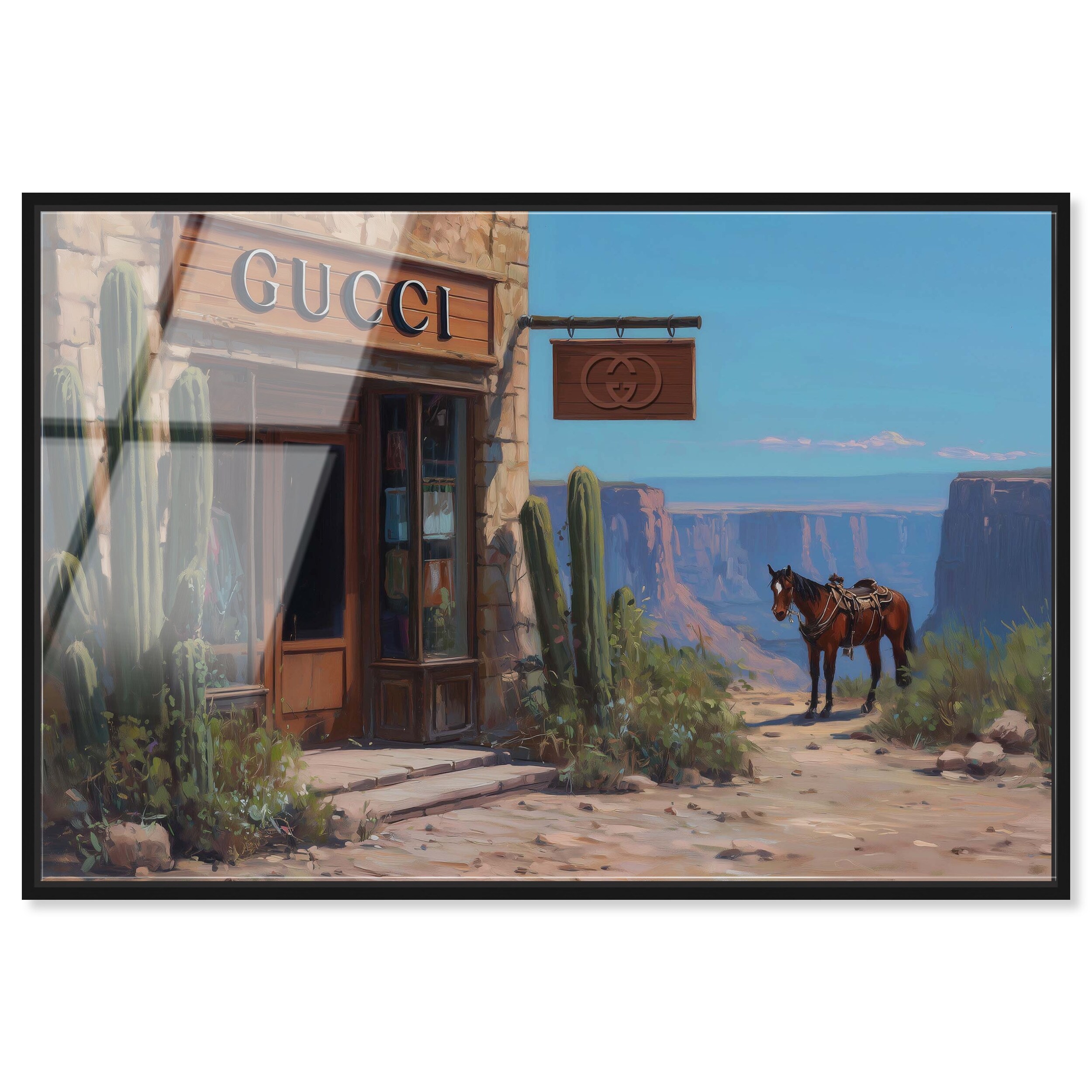 The Western Storefront Glam Wall Art Acrylic Print by Art Remedy