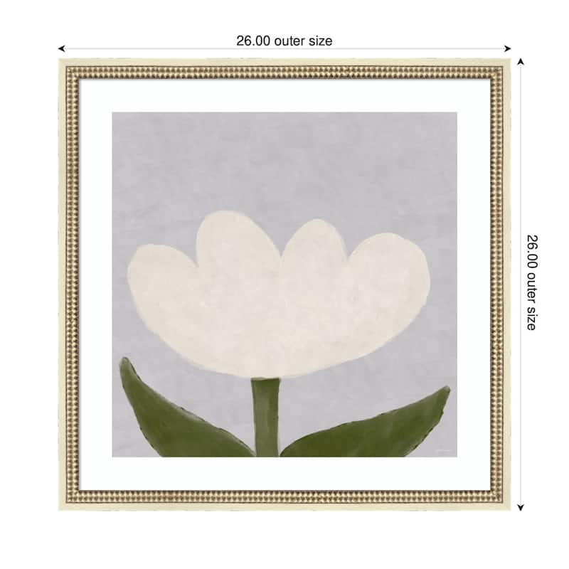 Kate and Laurel White Tulip by Gabrielly Guedes Framed Wall Art Print