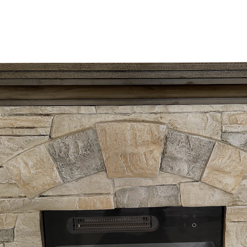 40 in. Faux Stone Freestanding Electric Fireplace - 40" in Width