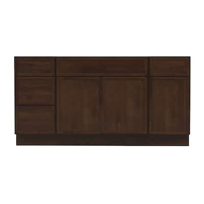 Vanity Art 69" Oak Freestanding Bathroom Vanity Cabinet without Top