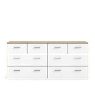 Porch & Den Space Oak Structure and White 8-drawer Double Dresser