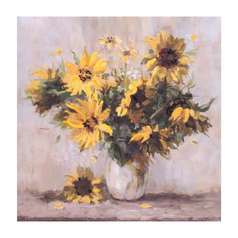 Sunflower Vase Canvas Wall Art 32"L