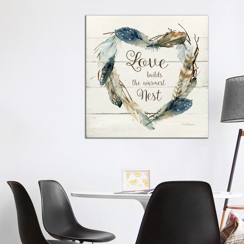 iCanvas "Feather Love Nest" by Carol Robinson Canvas Print