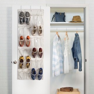 Natural 24-Pocket Over-the-Door Closet Shoe Organizer