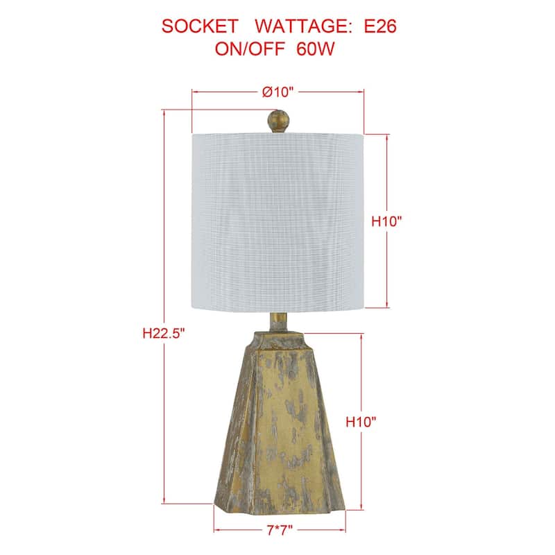 Tucker 23" Table Lamp with Linen Shade, Worn Gold (Set of 2)