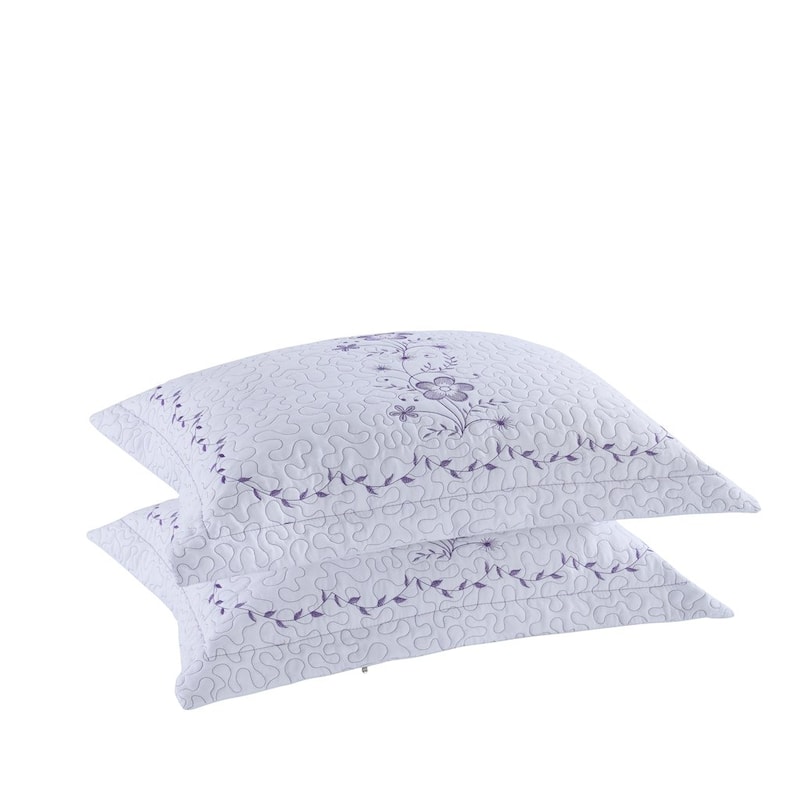 MarCielo 2 Pack Pillow Shams Throw Pillow Covers Euro Sham Embroidery
