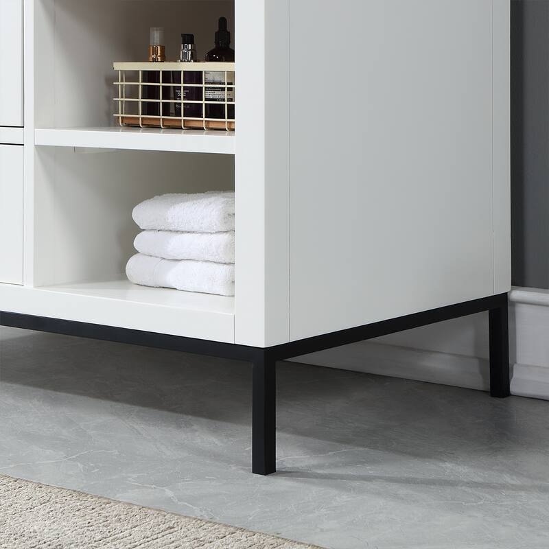 Altair Kesia Bathroom Vanity with Composite Stone Countertop with Mirror