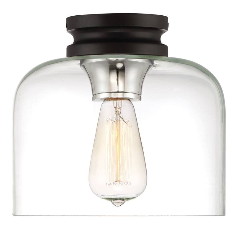 Designers Fountain Ezra Single Light 9" Wide Semi-Flush Ceiling
