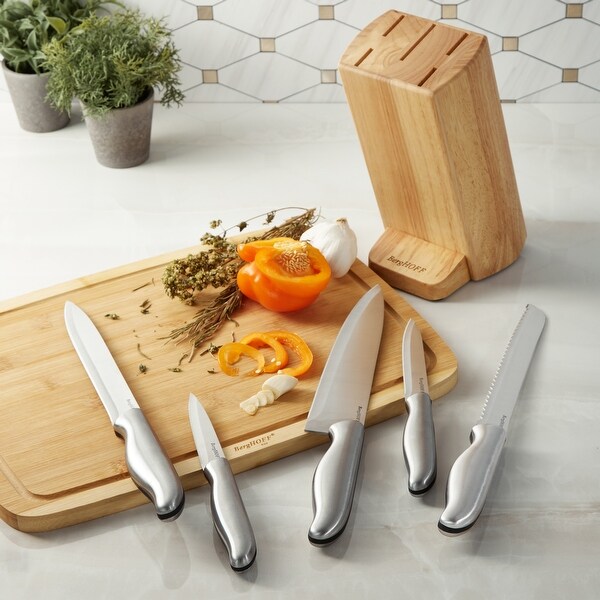 BergHOFF Entity 6Pc Stainless Steel Knife Block Set - Bed Bath