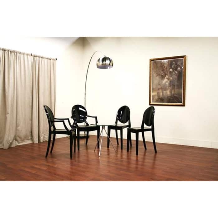Set of 2 Clear Modern Dining Chair Molded Armless No Arm Side Stackable Plastic Home Office Kitchen Work