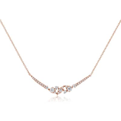 Annello by Kobelli 14K Gold Orion Lab Grown Diamond Boomerang Necklace (GH/I)